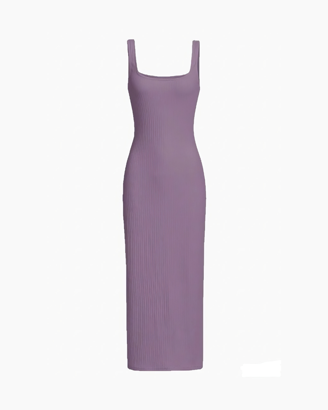 Solid Ribbed Square Neck Bodycon