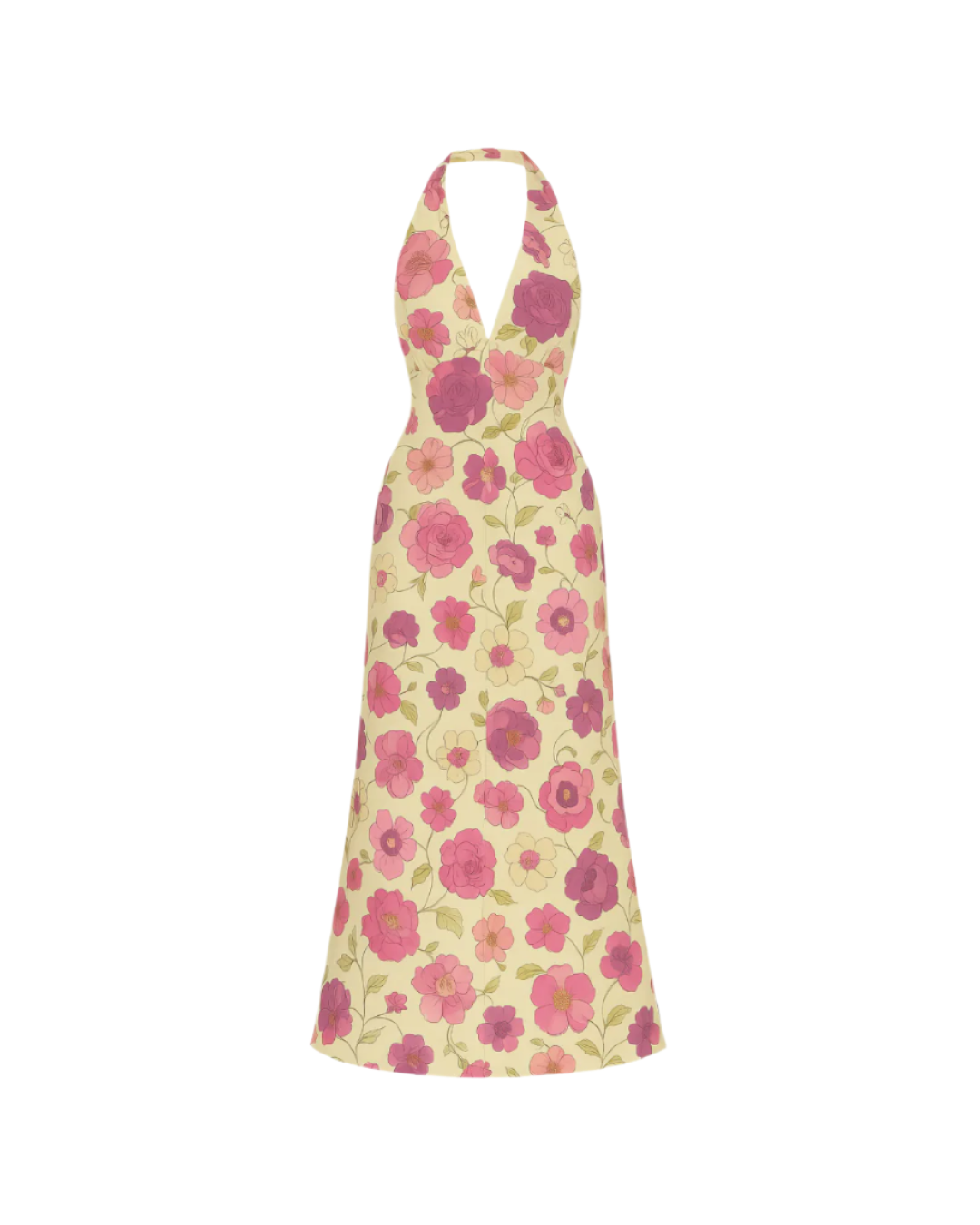 Magenta White Maxi Dress