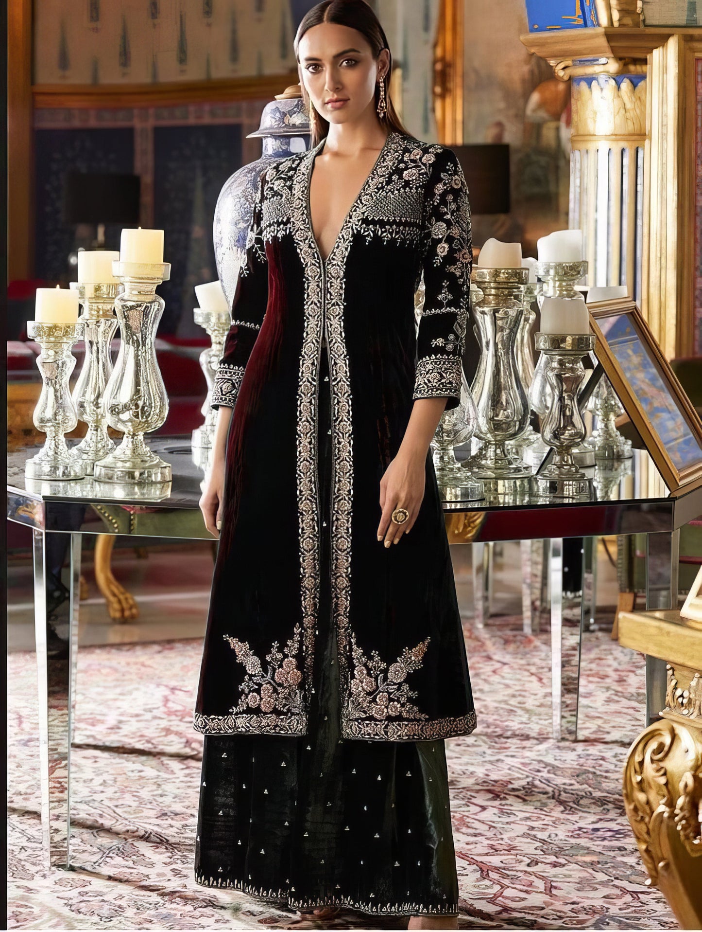 Velvet Kurta Sharara Palazo