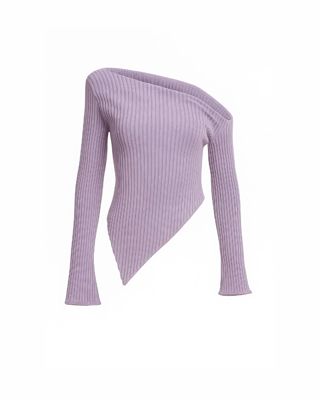 Asymmetrical Neck Trim Hanky Hem Top