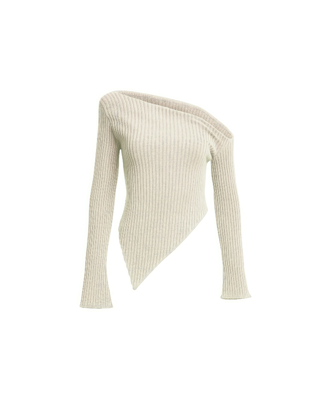 Asymmetrical Neck Trim Hanky Hem Top