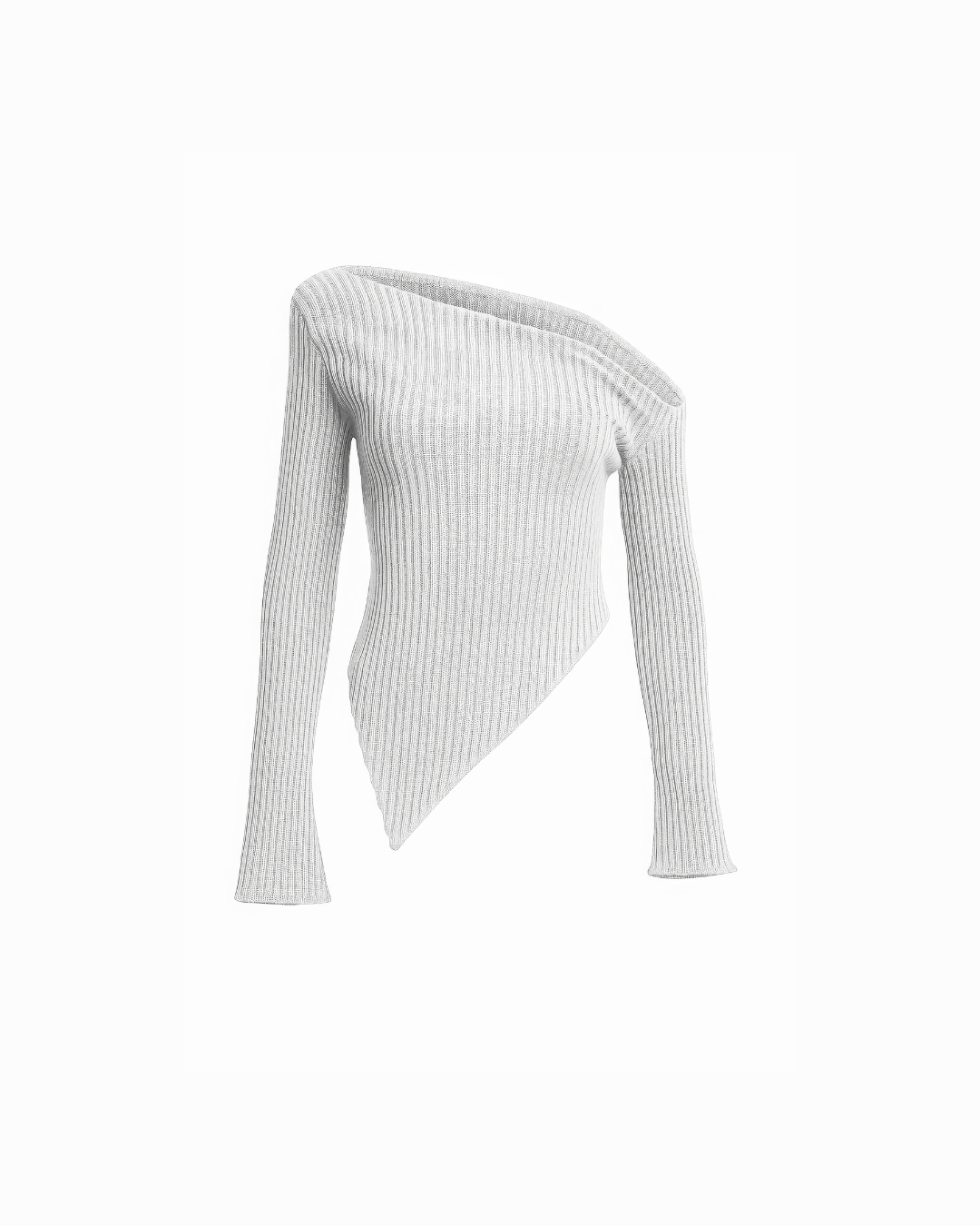 Asymmetrical Neck Trim Hanky Hem Top