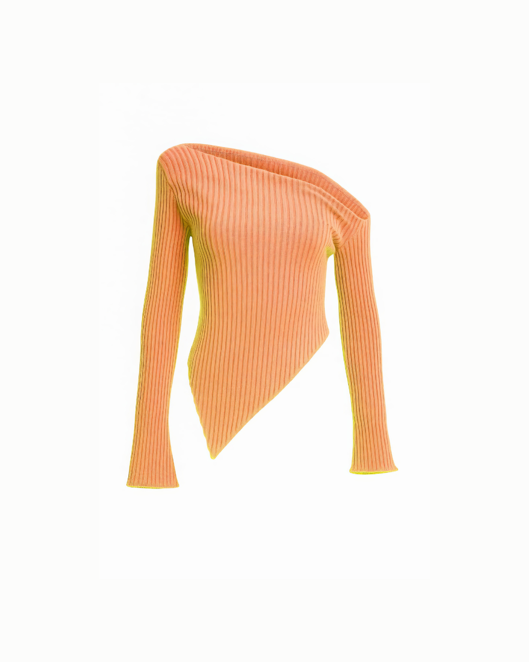 Asymmetrical Neck Trim Hanky Hem Top