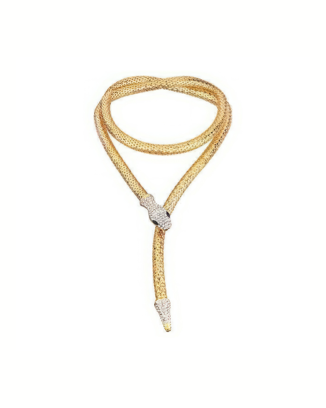 Serpeant Chain Necklace With Crystals
