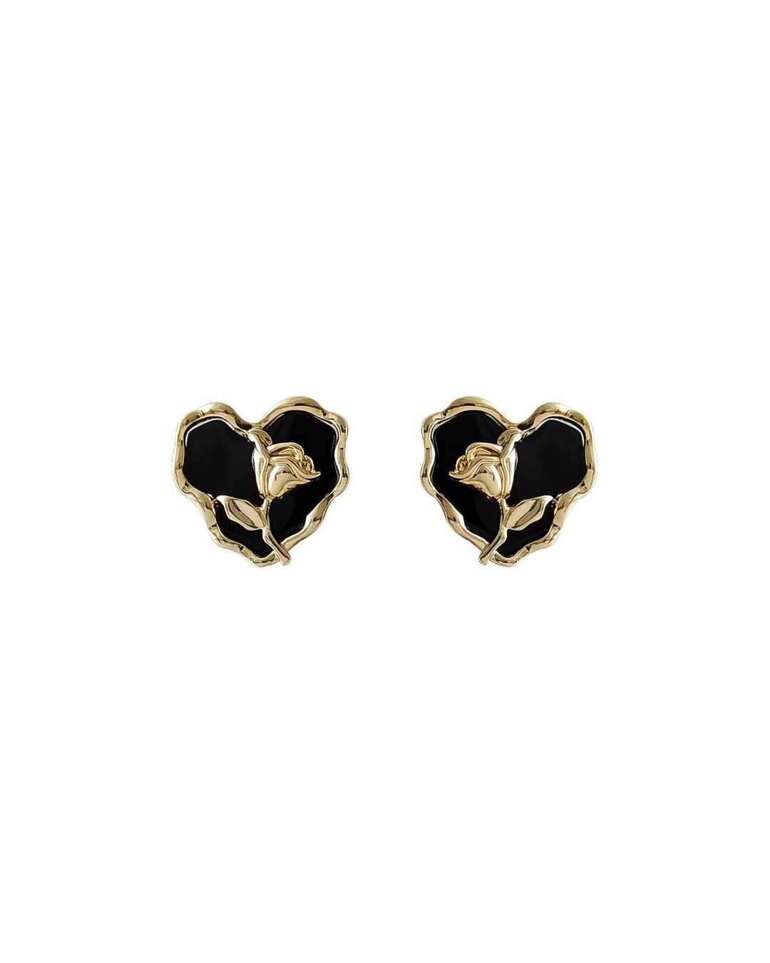 Black Jack Heart Earring