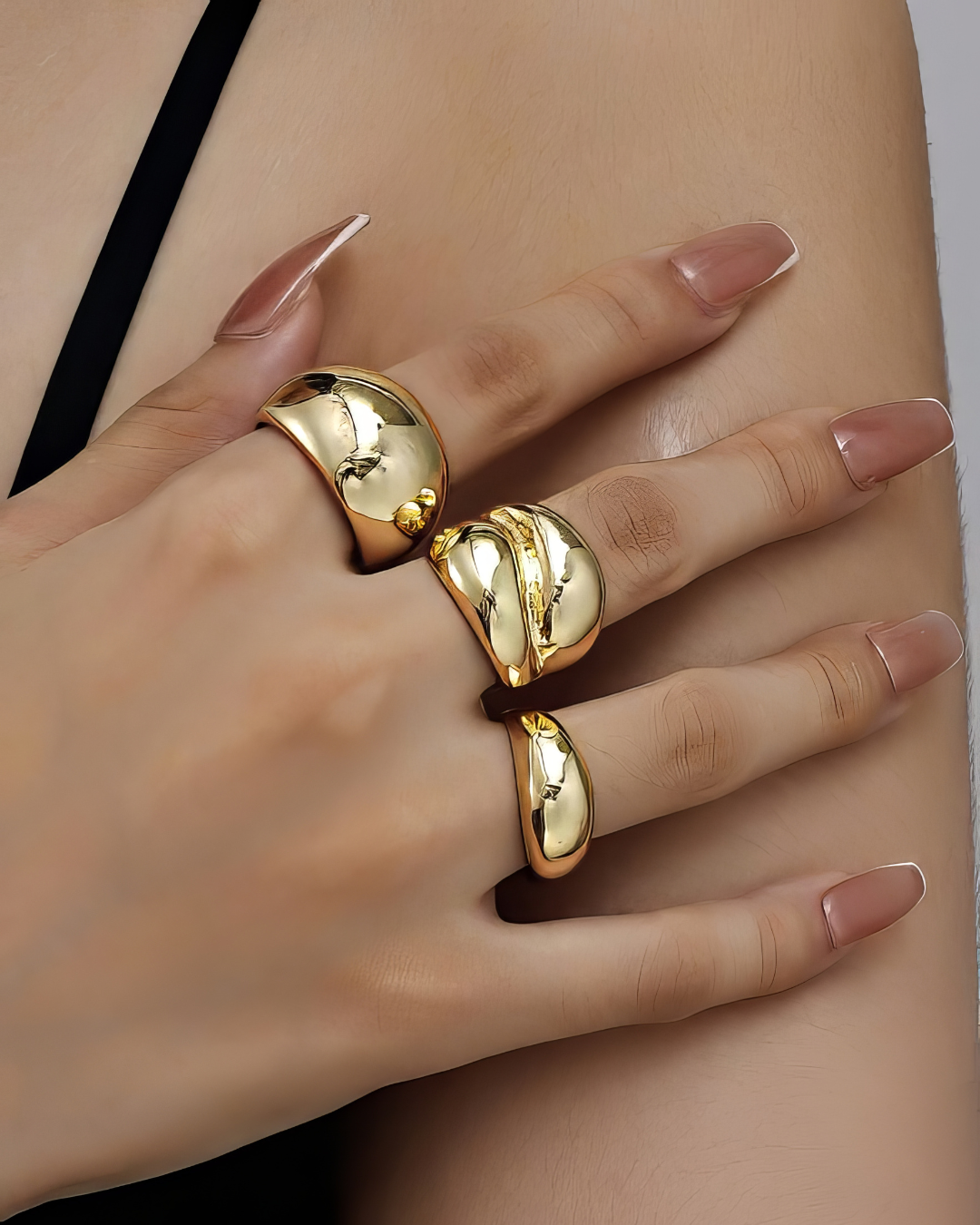 Jewels Galaxy Set of 3 Midi Finger Rings