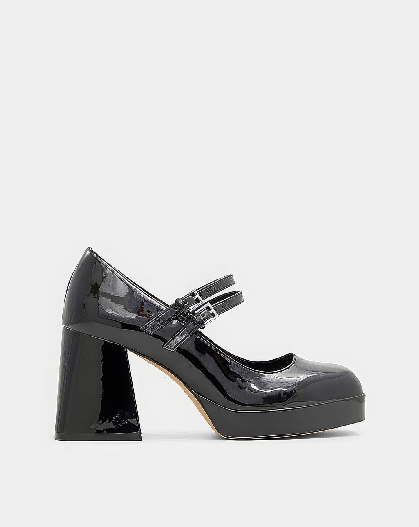 Black chunky platform heels for parties - Aleeze by Aliza
