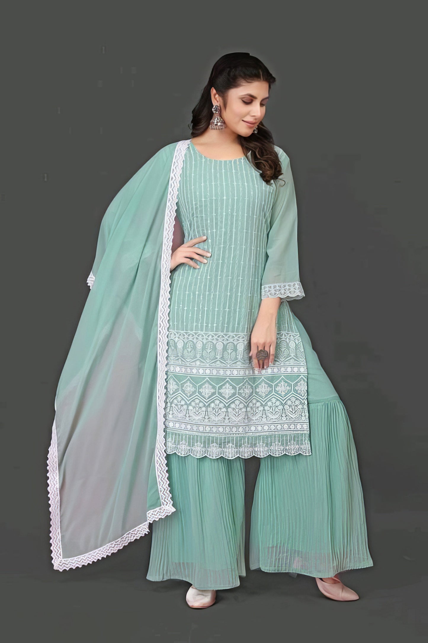 Georgette Kurta Plazzo Set