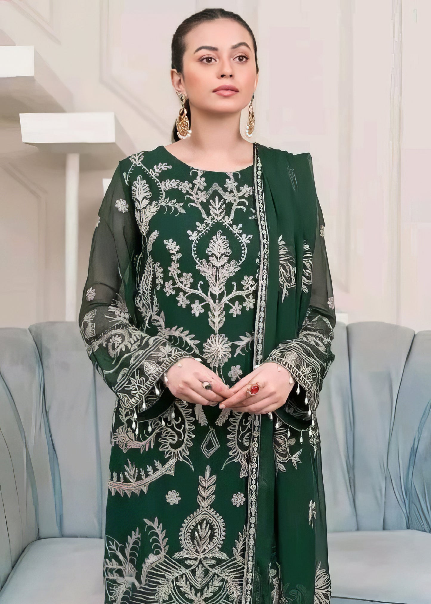 Designer Suit Set With Heavy Embroidery