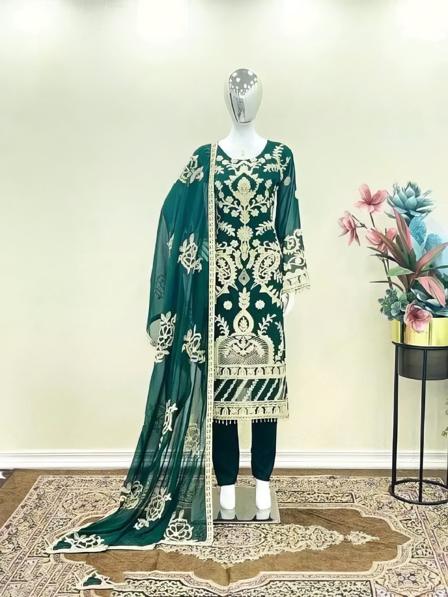 Designer Suit Set With Heavy Embroidery