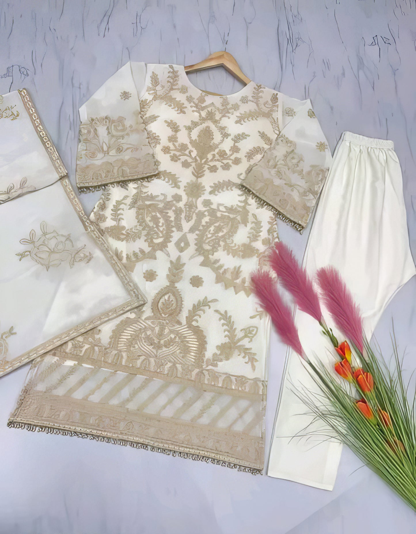 Designer Suit Set With Heavy Embroidery