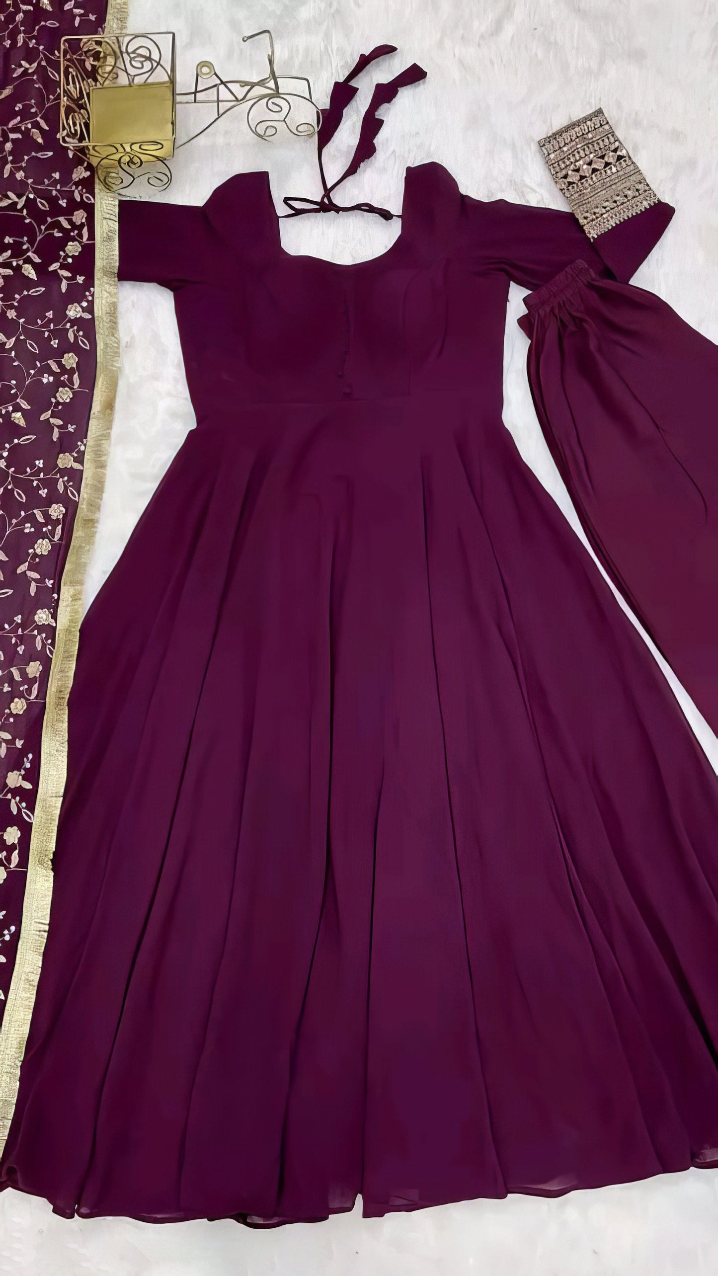 Purple Anarkali Gown