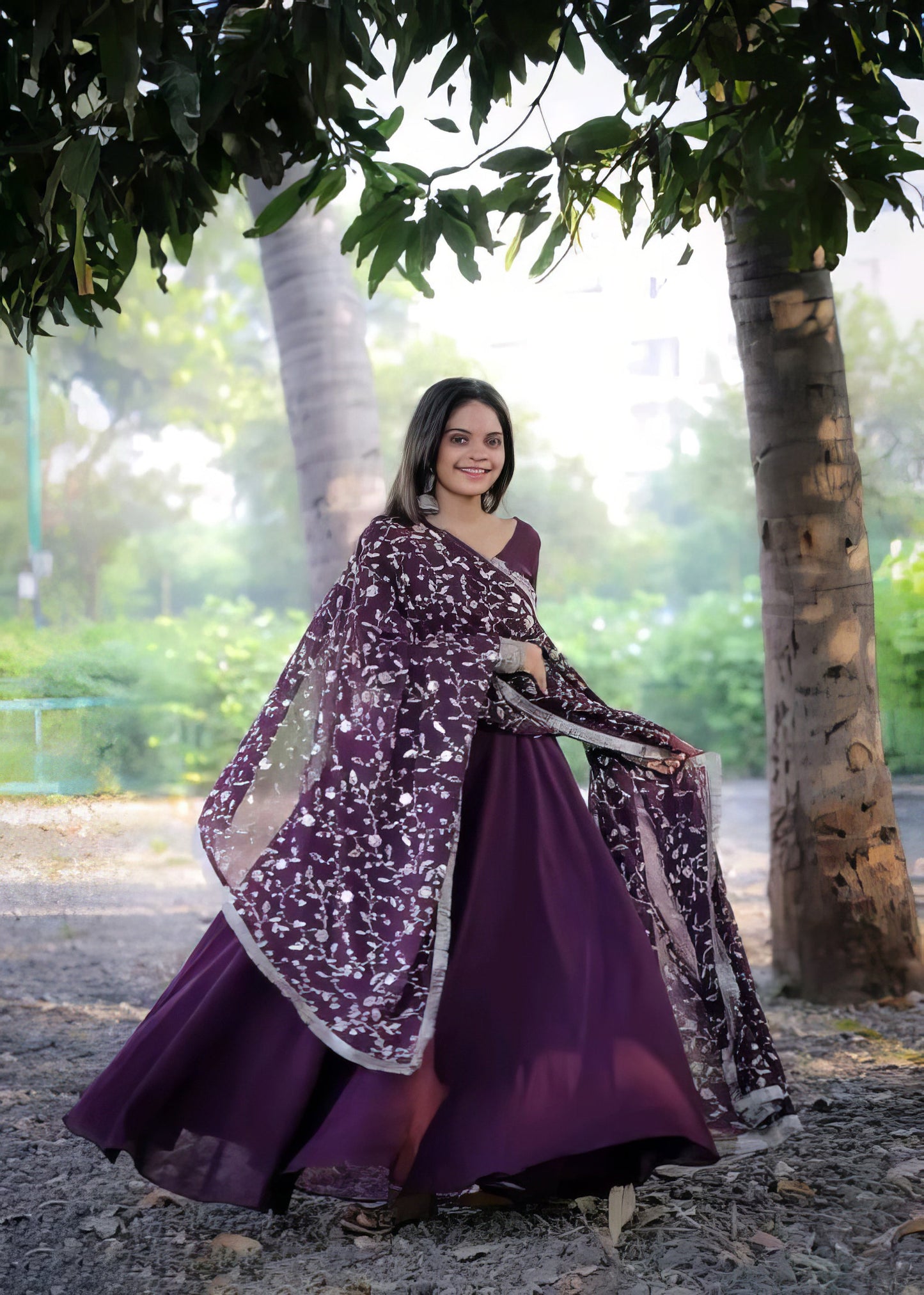 Purple Anarkali Gown