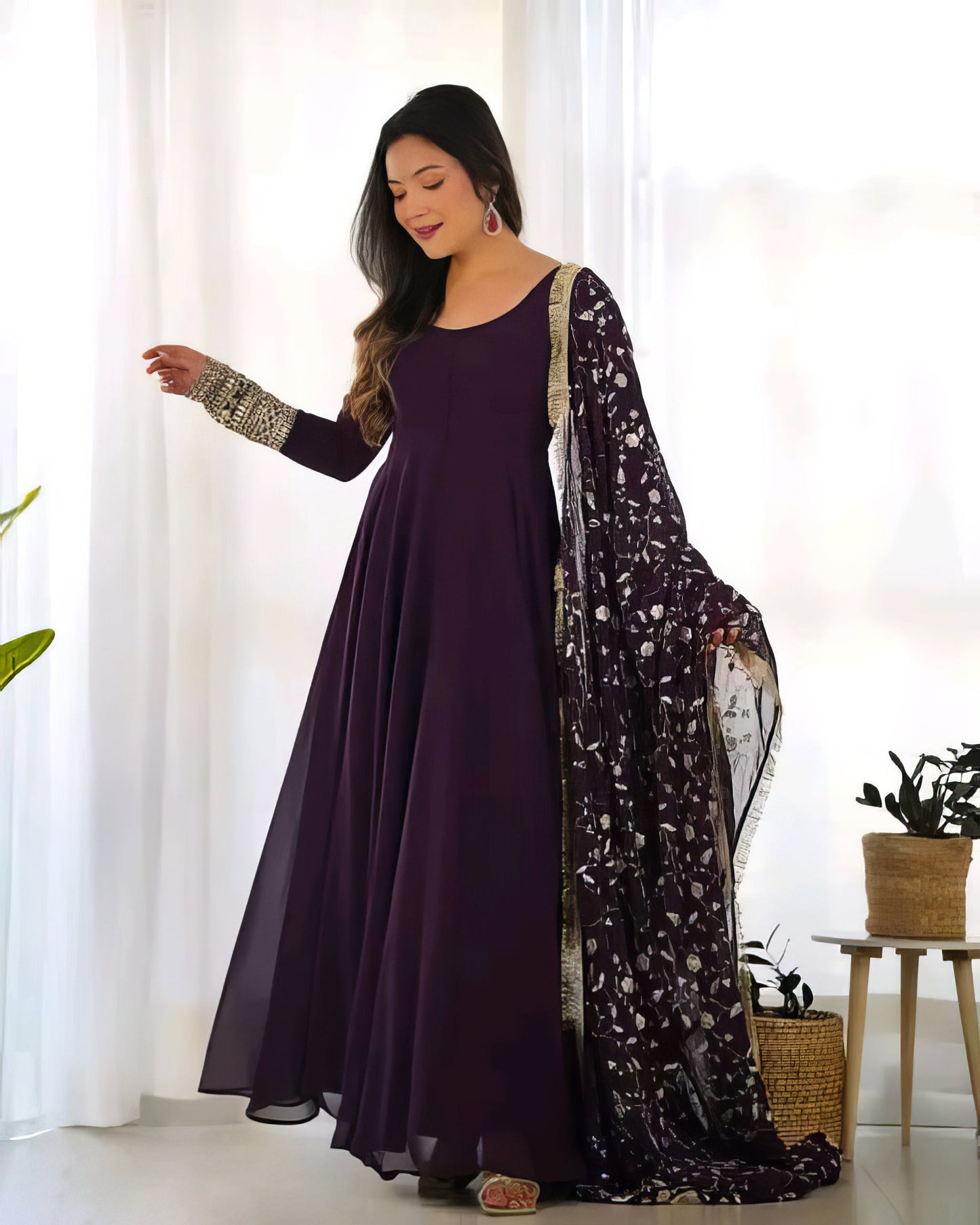 Purple Anarkali Gown