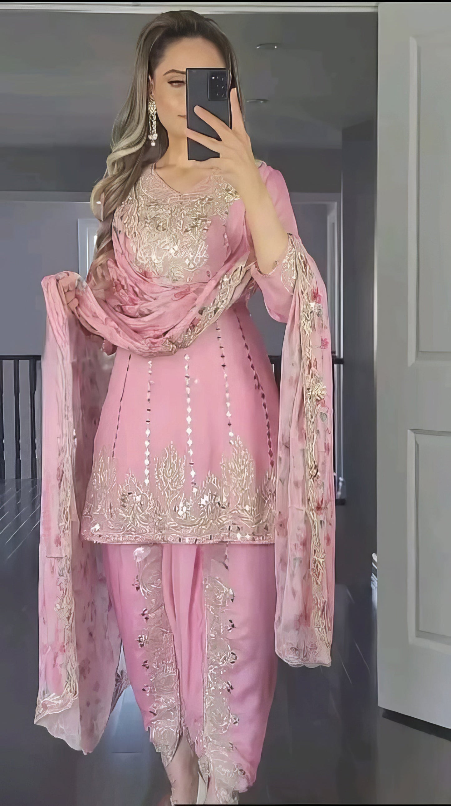 Ethnic Kurti Dhoti Dupatta