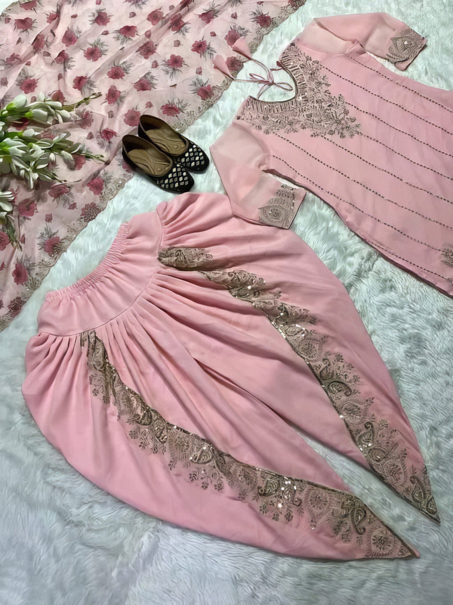 Ethnic Kurti Dhoti Dupatta