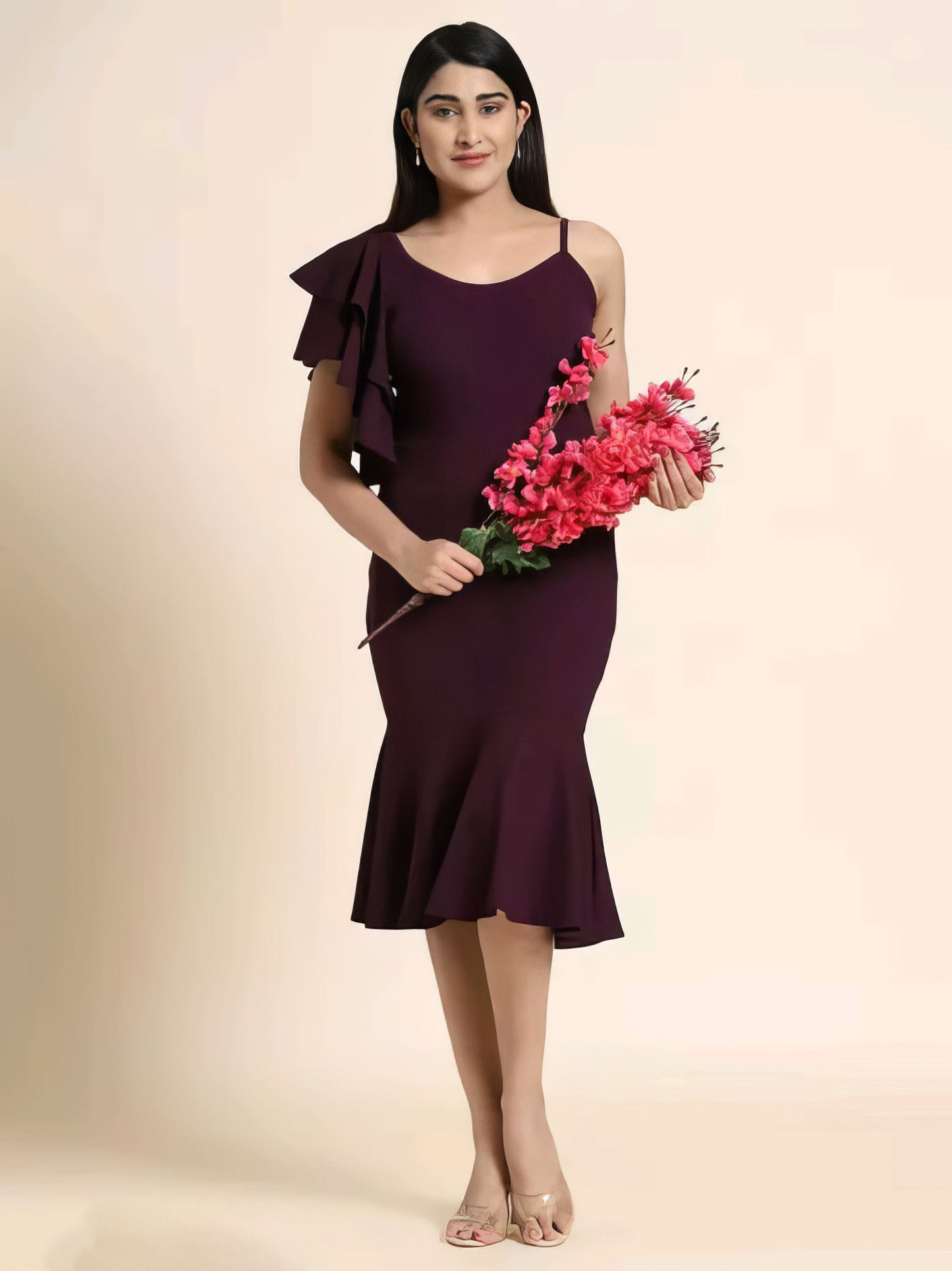 Bodycon A line One Piece Ruffle Dress