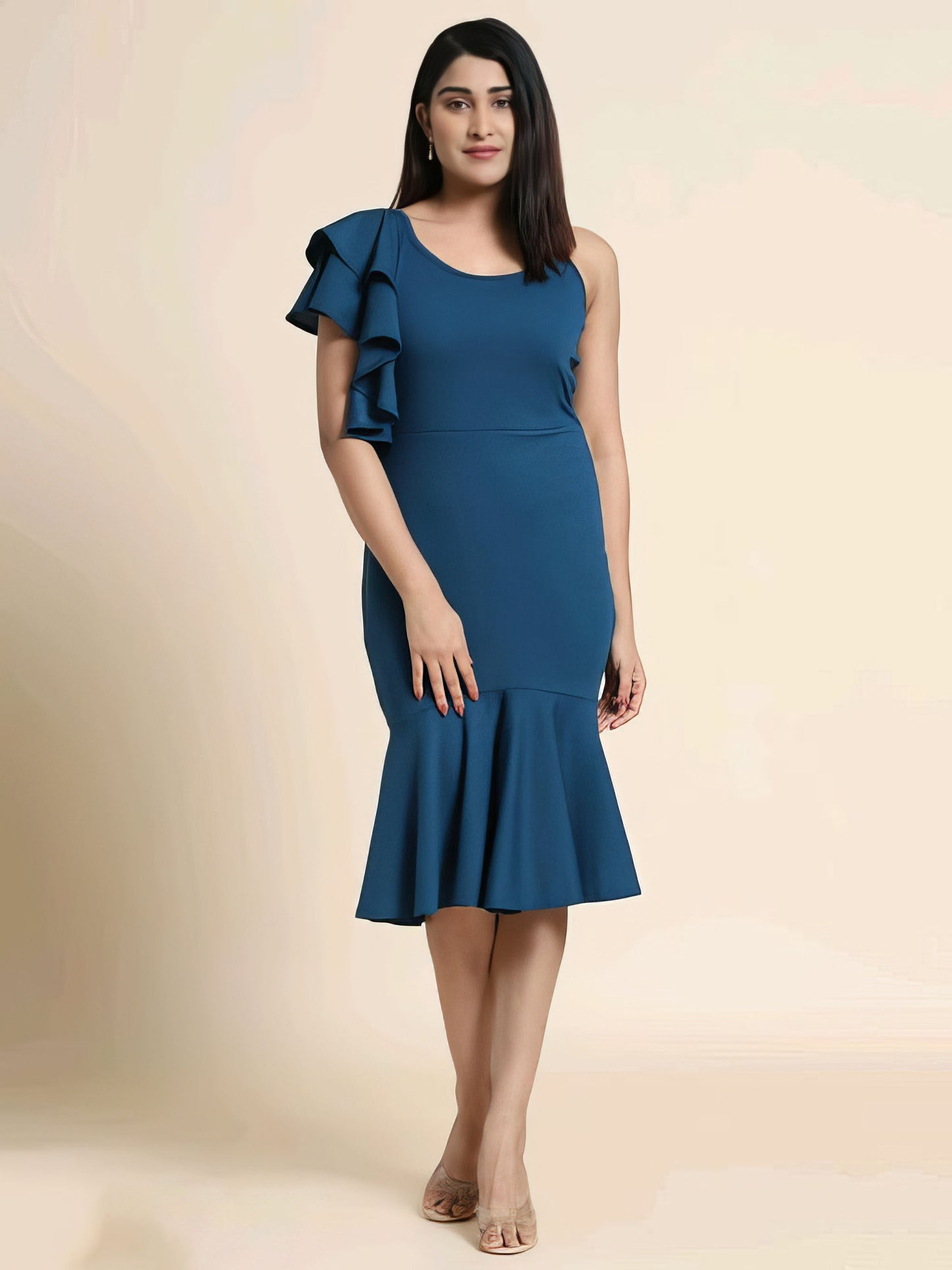 Bodycon A line One Piece Ruffle Dress