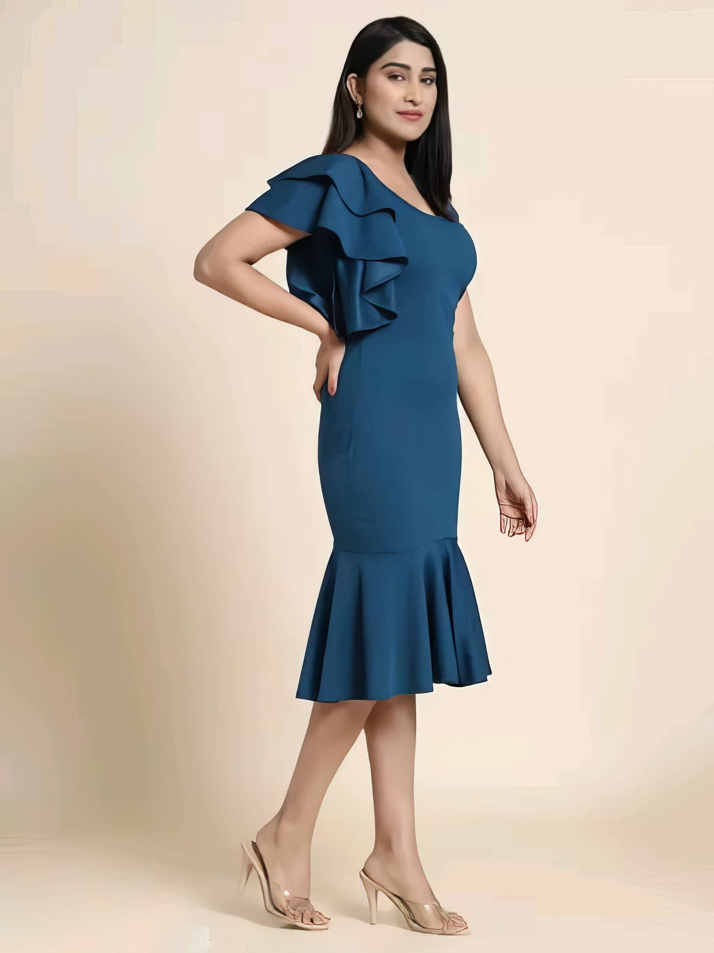 Bodycon A line One Piece Ruffle Dress