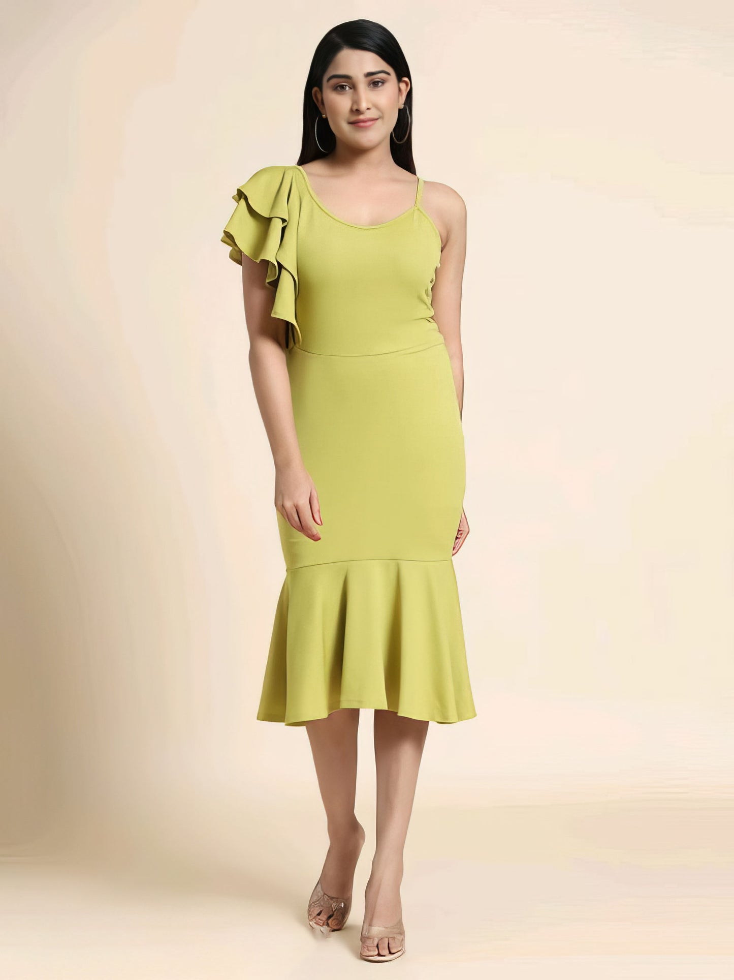 Bodycon A line One Piece Ruffle Dress
