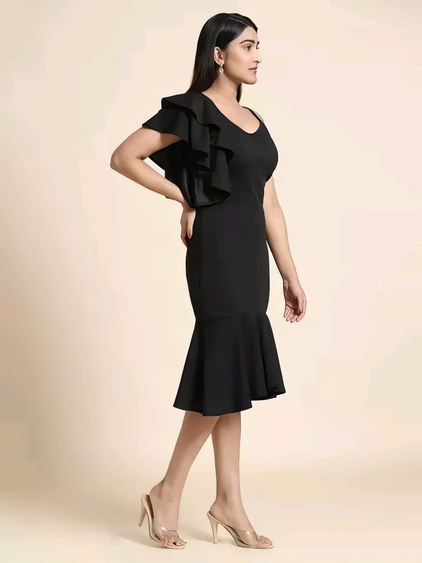 Bodycon A line One Piece Ruffle Dress