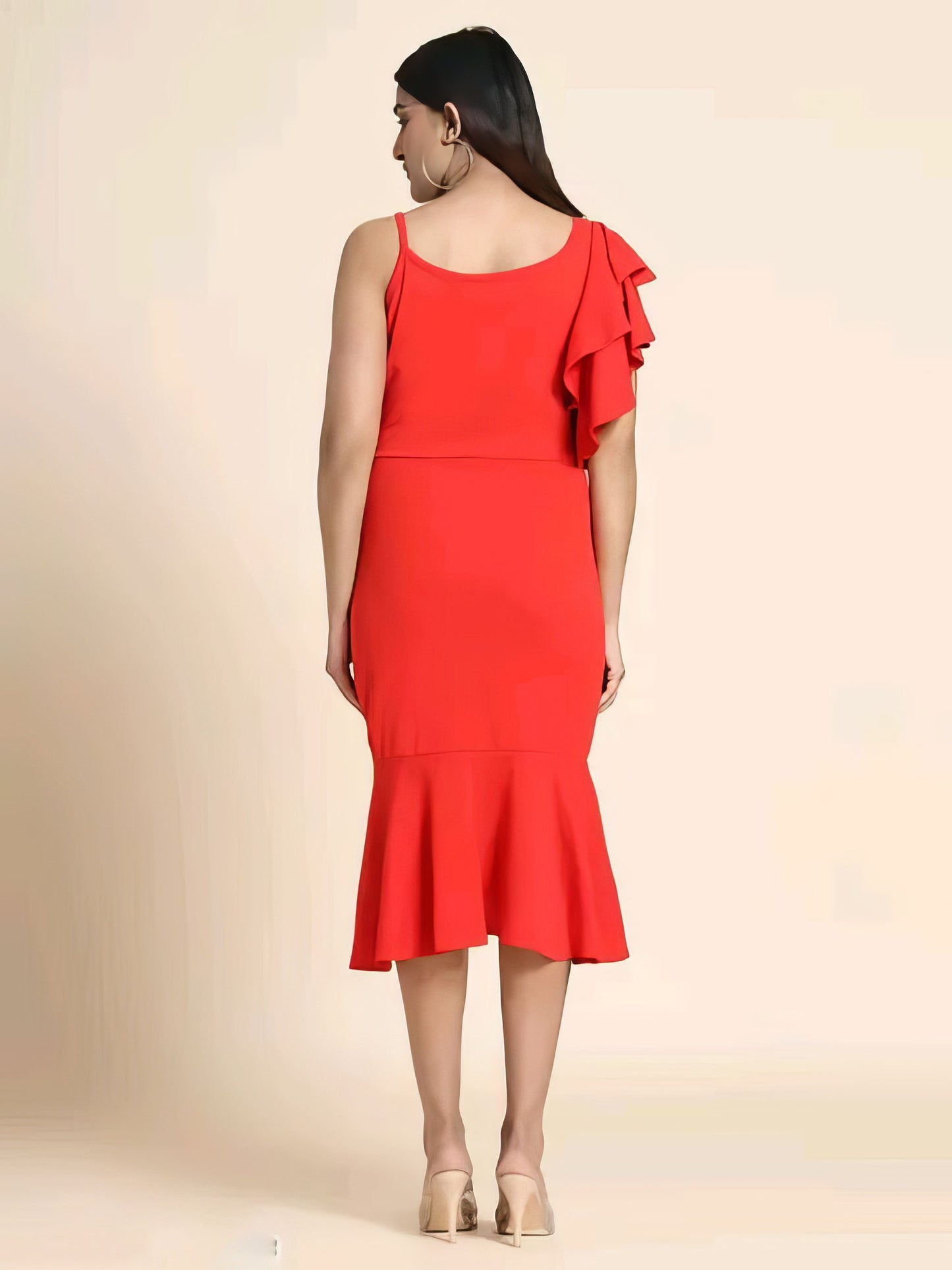 Bodycon A line One Piece Ruffle Dress