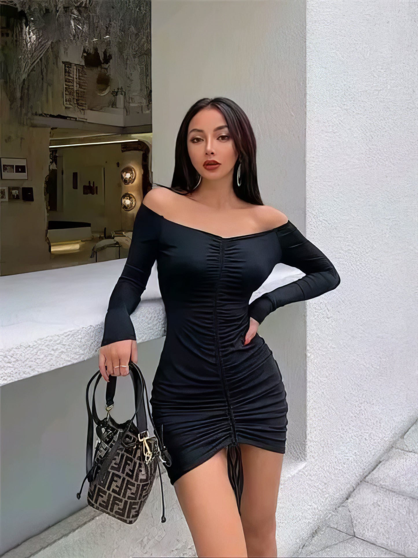 Off Shoulder BodyCon Mini Dress