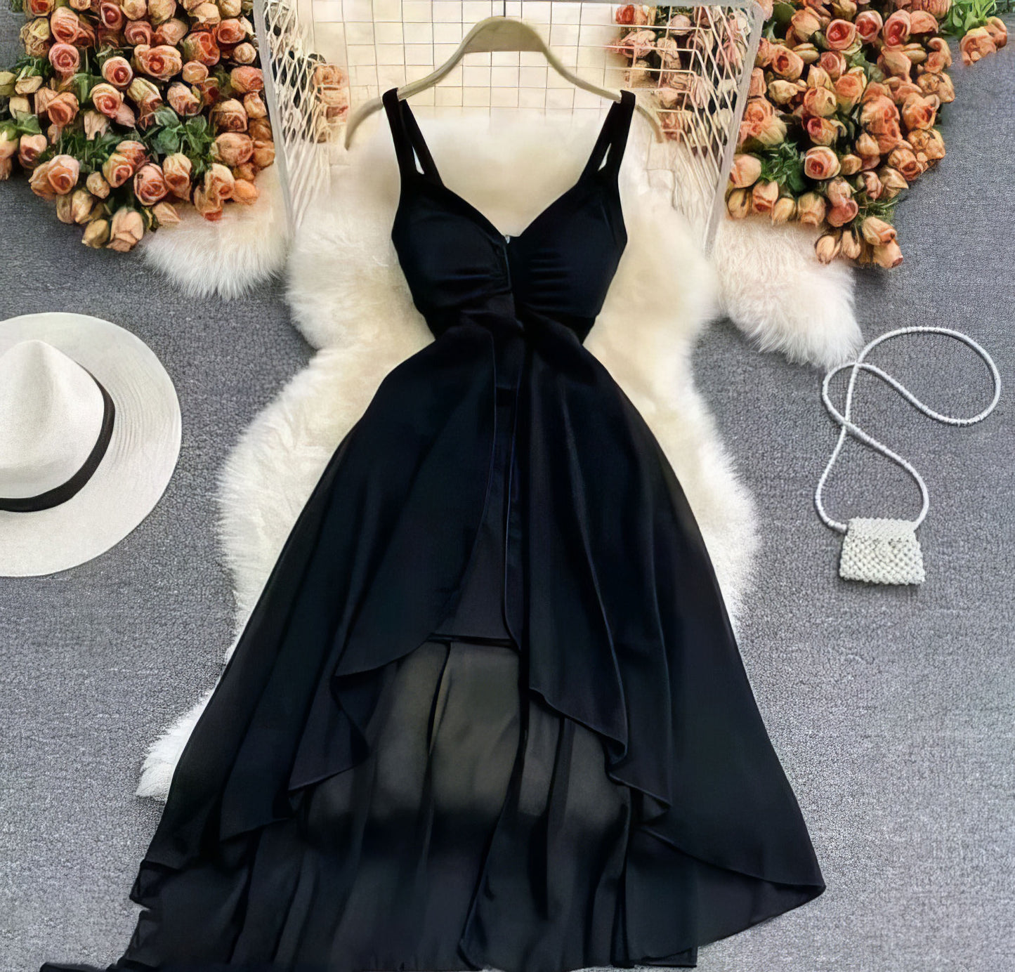 Sexy Sleeveless V Neck Party Dress