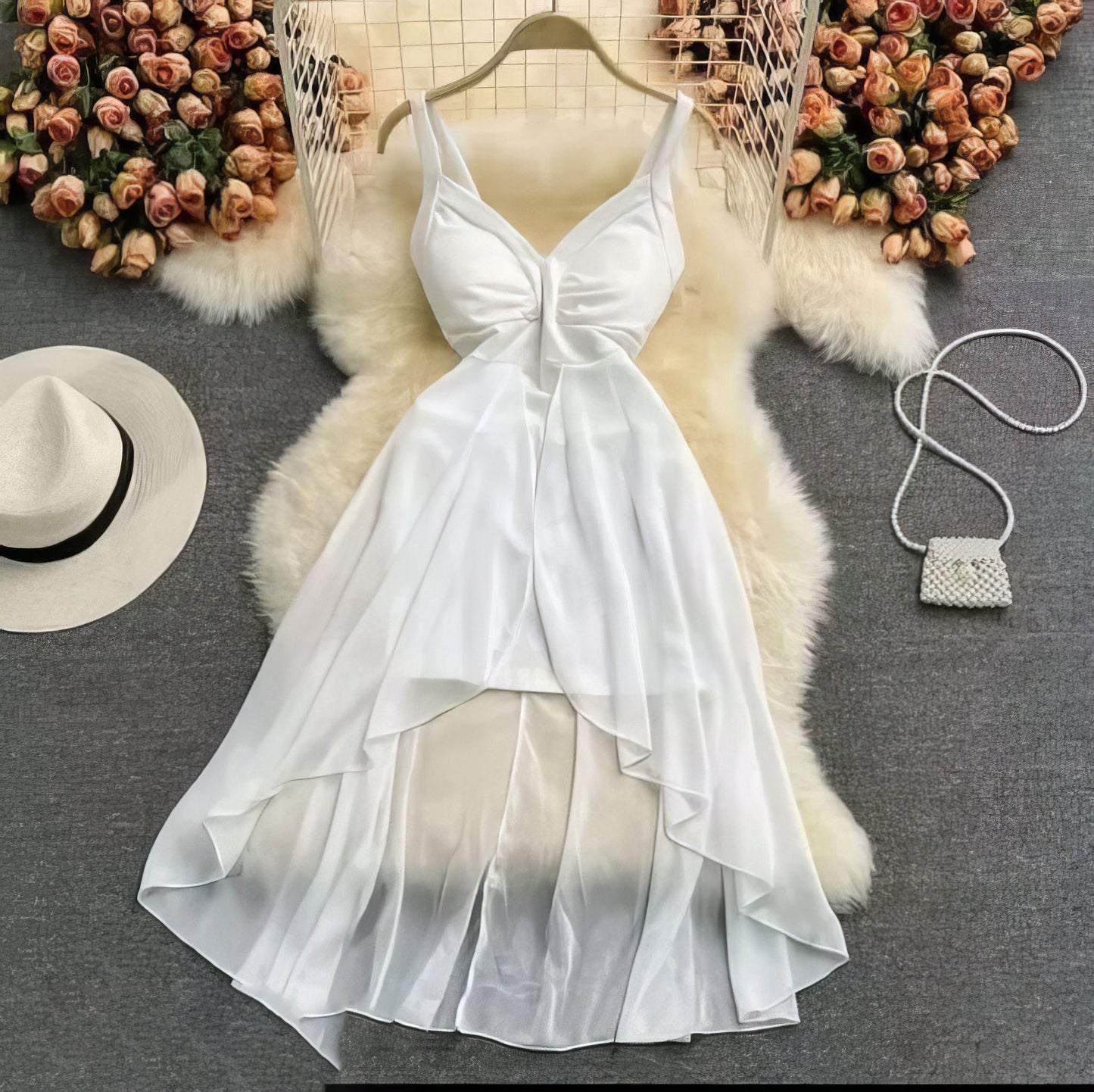 Sexy Sleeveless V Neck Party Dress