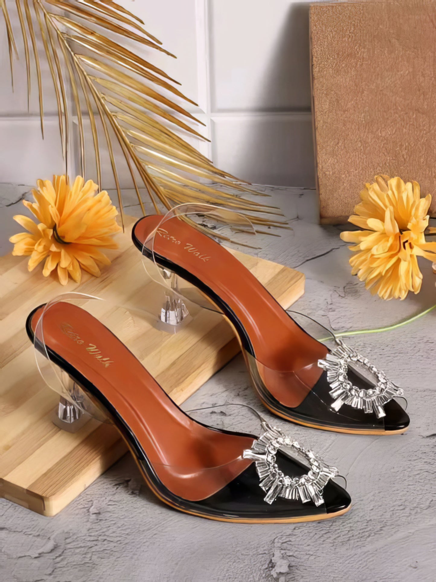 Transparent Embellished Heels