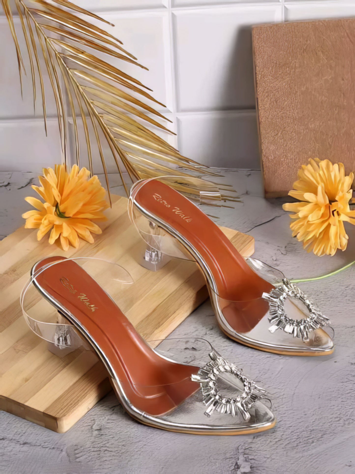 Transparent Embellished Heels