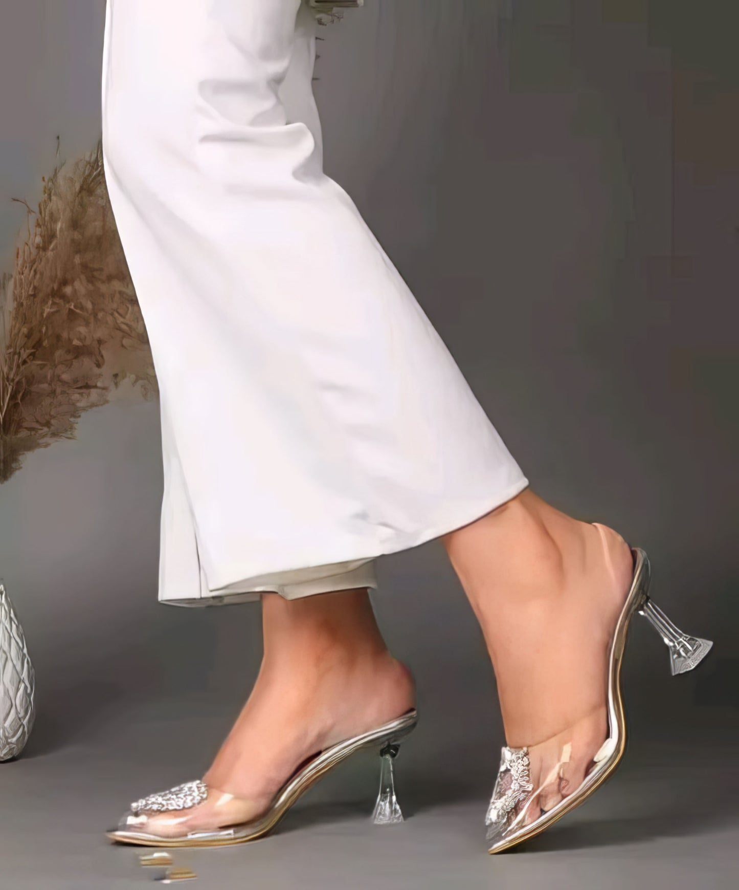 Transparent Embellished Heels