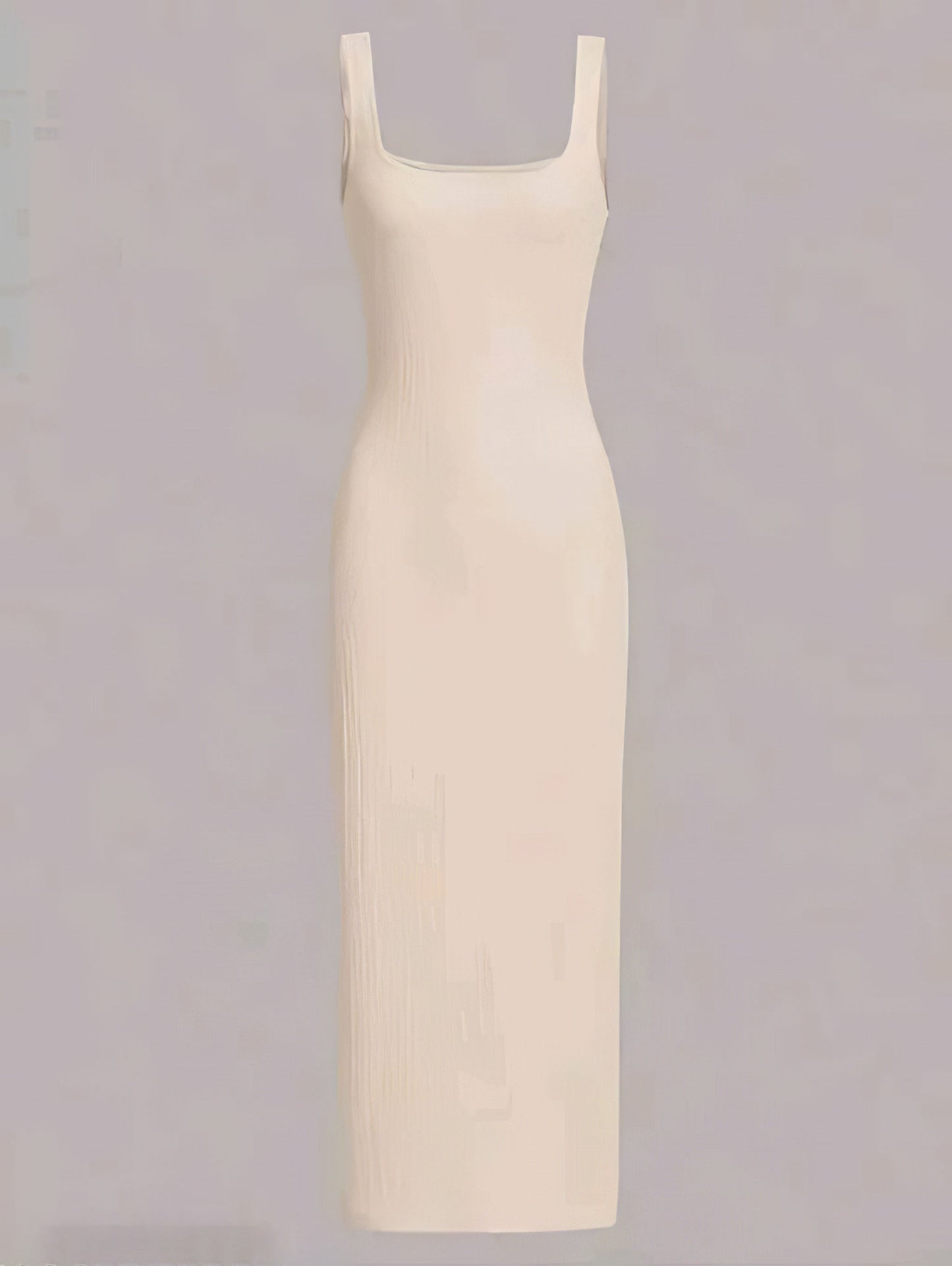 Solid Ribbed Square Neck Bodycon
