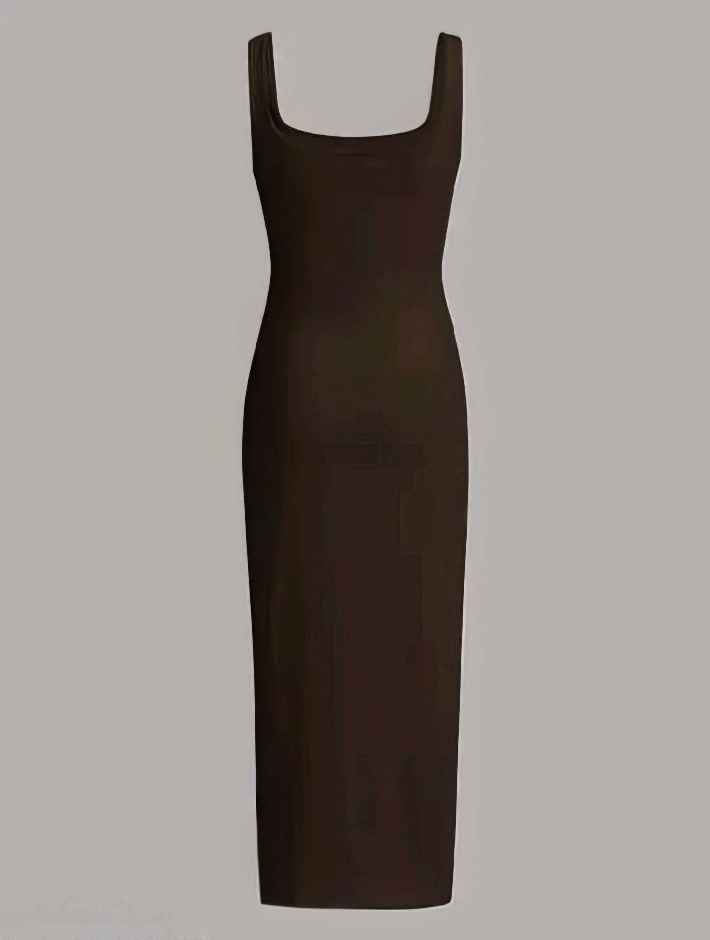 Solid Ribbed Square Neck Bodycon