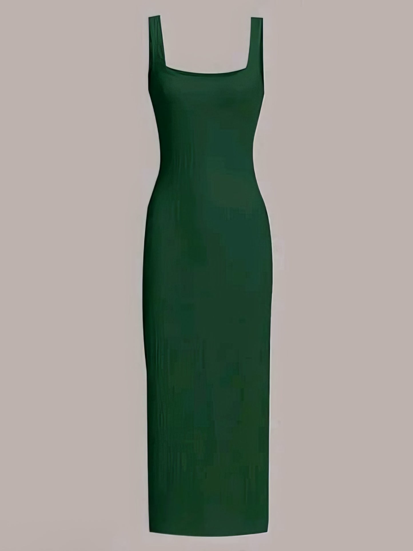 Solid Ribbed Square Neck Bodycon