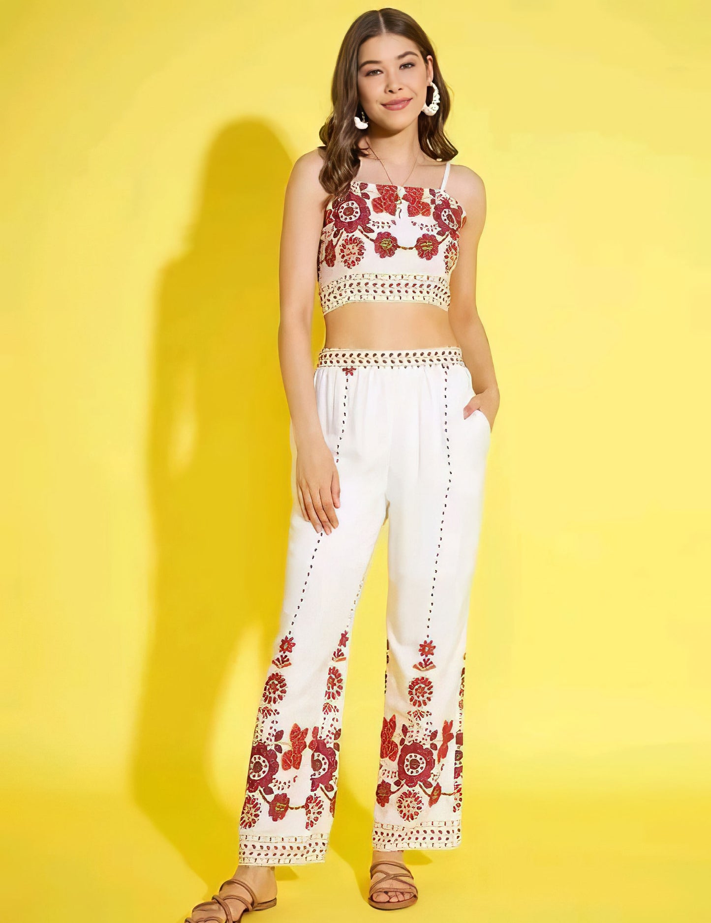 Three Piece Shrug, Top & Trouser Set