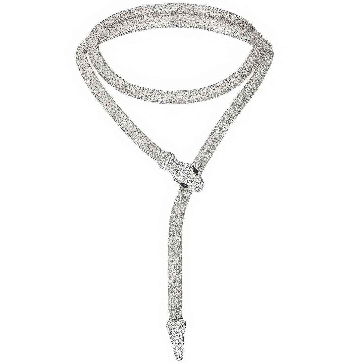 Serpeant Chain Necklace With Crystals