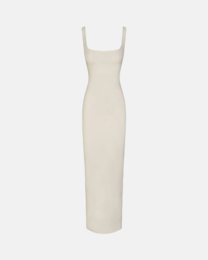 Solid Ribbed Square Neck Bodycon