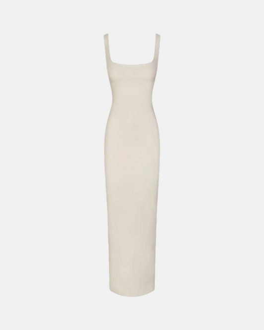 Solid Ribbed Square Neck Bodycon