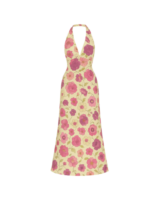 Magenta White Maxi Dress
