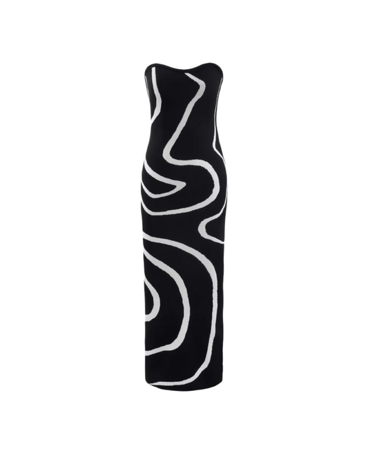Black Fit and Flare One Piece Bodycon