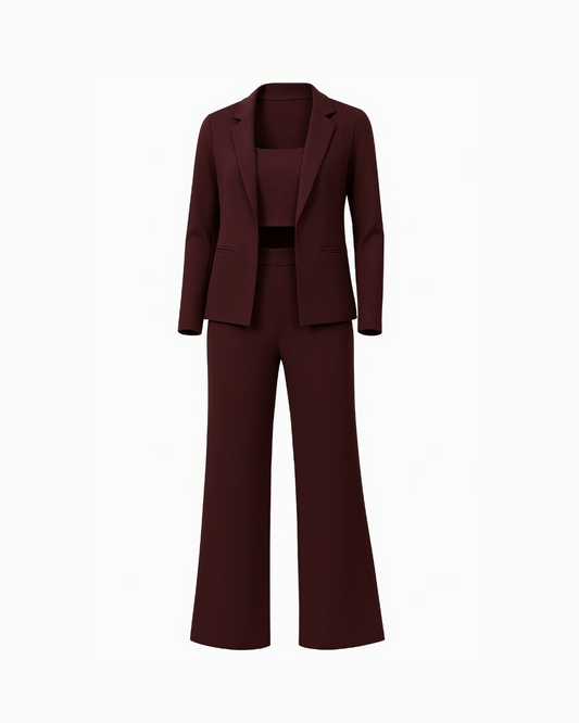 Lapel-Neck Co-Ord Set with Blazer
