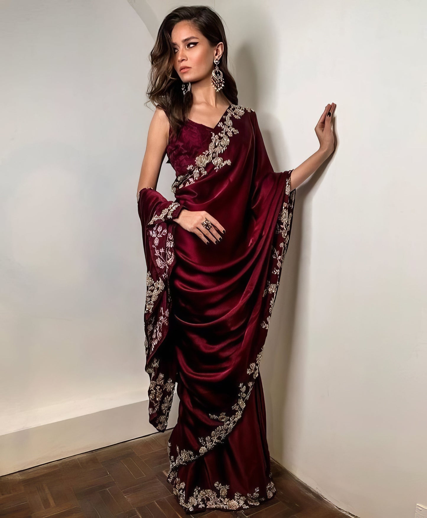 Embroidered Satin Partywear