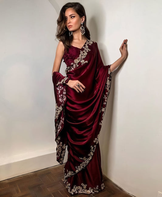 Embroidered Satin Partywear