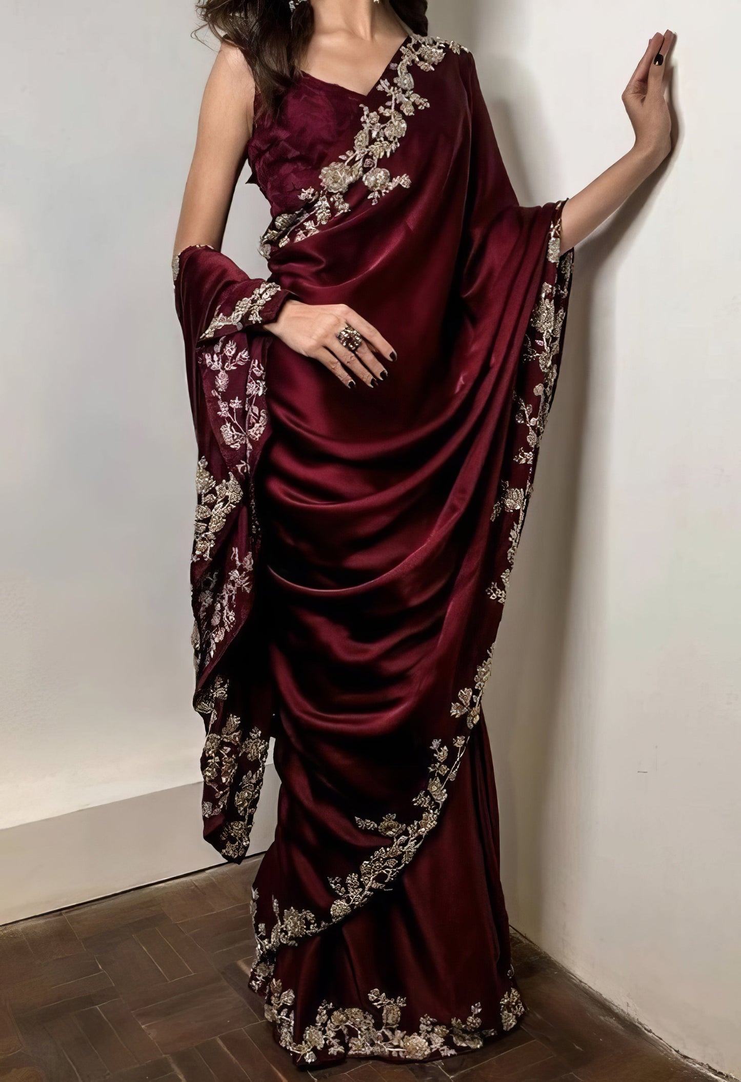 Embroidered Satin Partywear