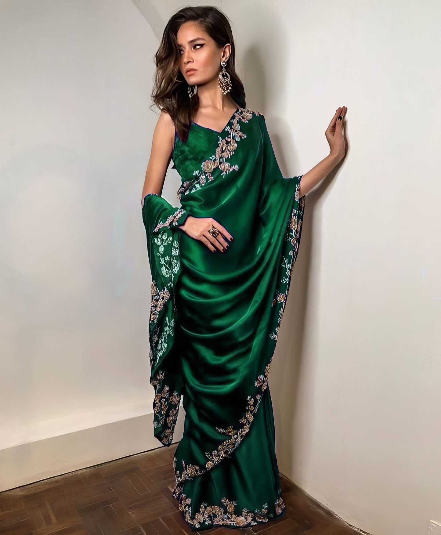 Embroidered Satin Partywear