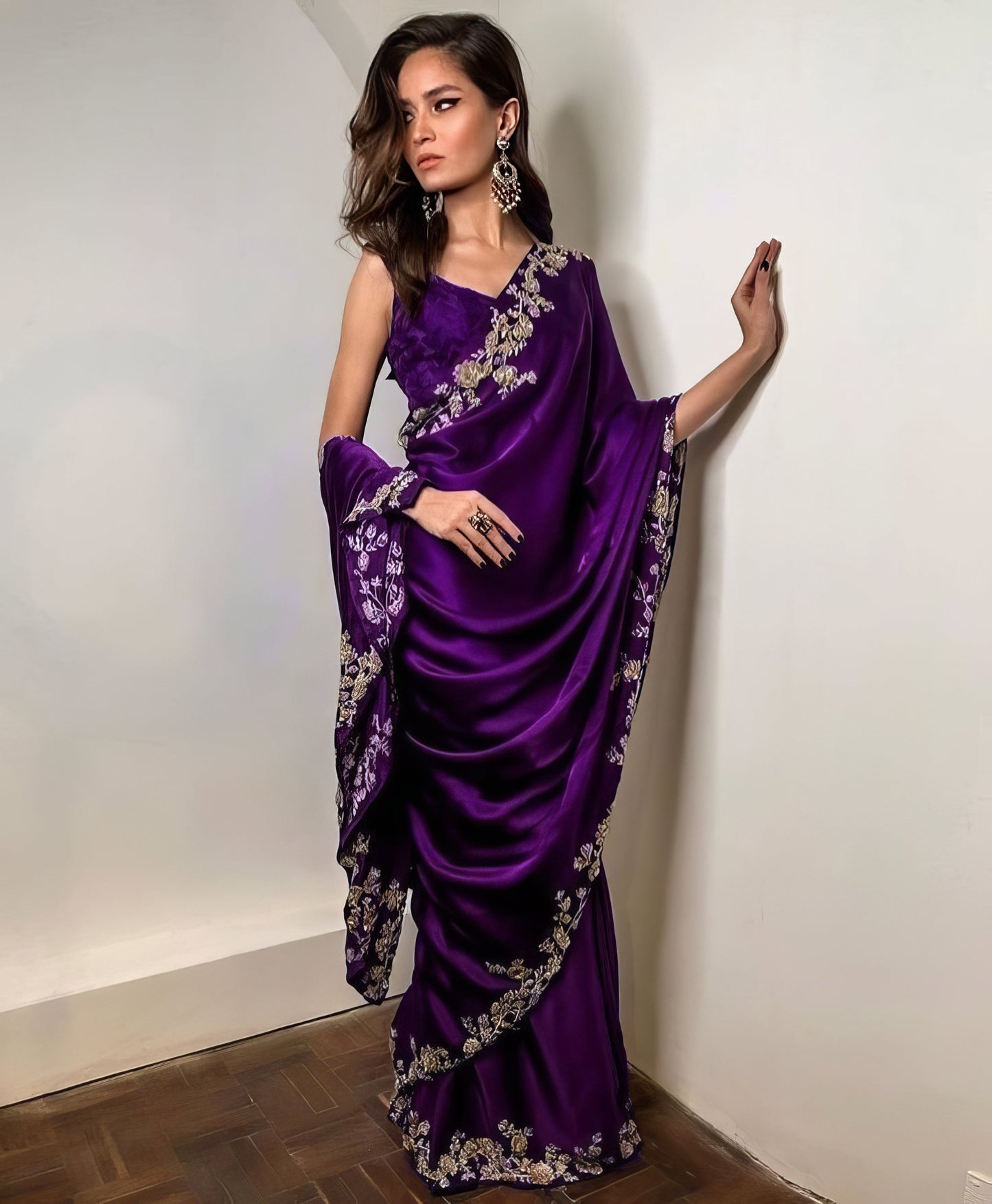 Embroidered Satin Partywear