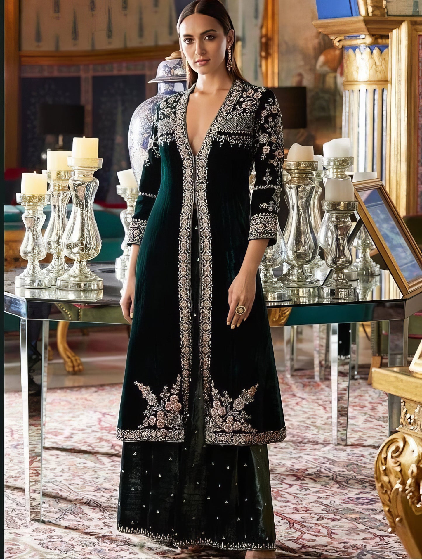 Velvet Kurta Sharara Palazo