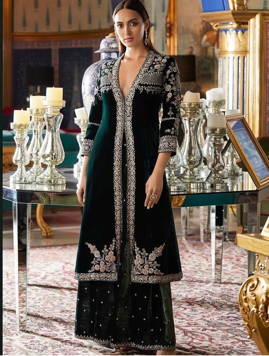 Velvet Kurta Sharara Palazo