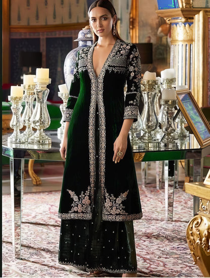 Velvet Kurta Sharara Palazo